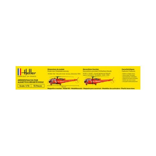 STARTER KIT Helikopter Alouette III Sécurité Civile  1:72 - 5