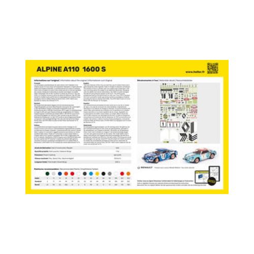 STARTER KIT Rallywagen Alpine A110 (1600)  1:24 - 4