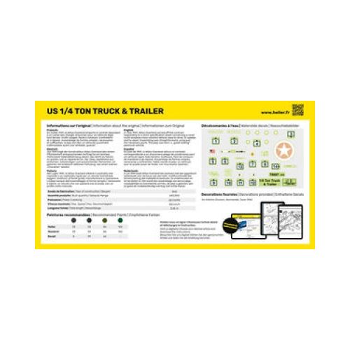 STARTER KIT Militärjeep US 1/4 Ton Truck & Trailer 1:72 - 4