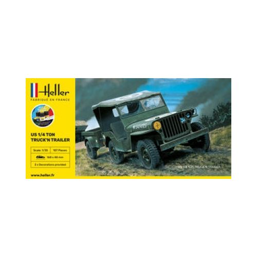 STARTER KIT Militärjeep US 1/4 Ton Truck 'n Trailer 1:35 - 3