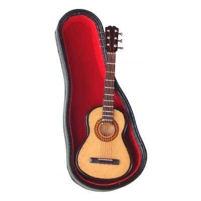 Gitarre 8 cm hell mit Koffer - 2