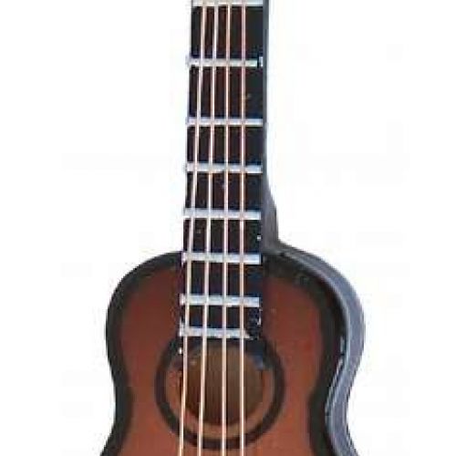 Gitarre 6 cm braun mit Koffer