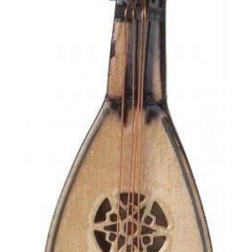 Laute oder Mandoline aus Holz 7 cm im Koffer