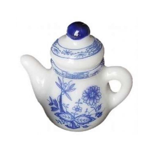 Porzellan Teekanne - Kaffeekanne mit Zwiebelmuster 2,5cm