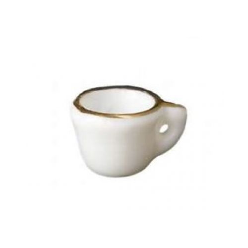 Porzellan Tasse ohne Untertasse mit Goldrand 1,2cm