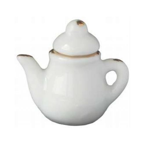 Porzellan Teekanne - Kaffeekanne mit Goldrand 2,5 cm