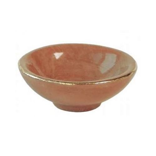 Porzellan Schüssel braun mit Goldrand 3,3 cm