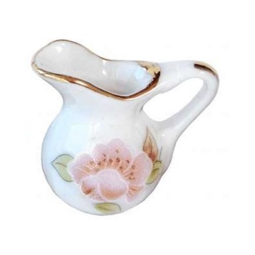 Porzellan Krug - Kanne mit Goldrand und Rosendekor