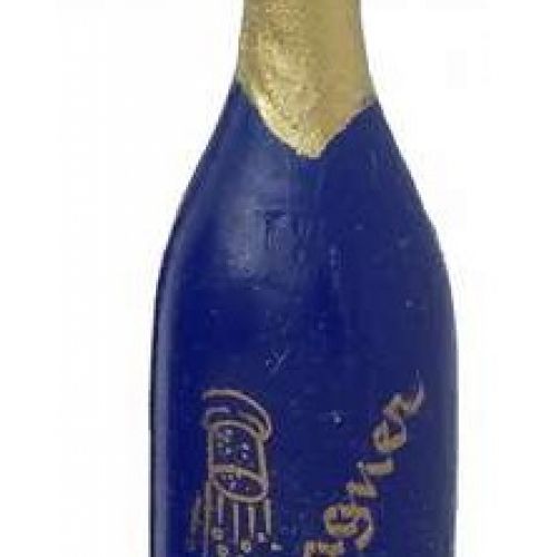 Champagnerflasche in blau ca. 5 cm