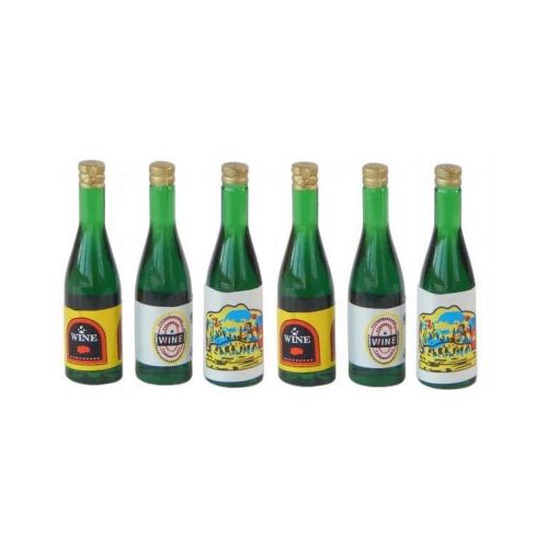 6er Set grüne 1L Flaschen mit Label