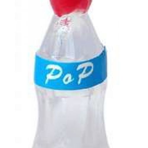 Softdrinkflasche mit blauem Ettikett 2 cm