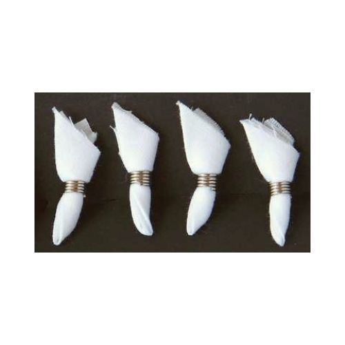 4er Set Servietten weiß mit Ring 1:12