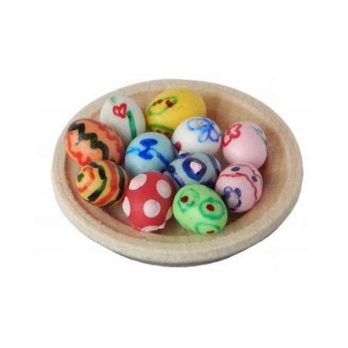 12er Set bemalte Eier