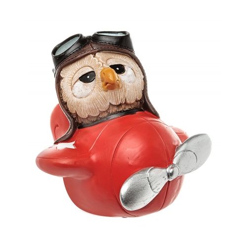 Dekofigur  Eule Pilot