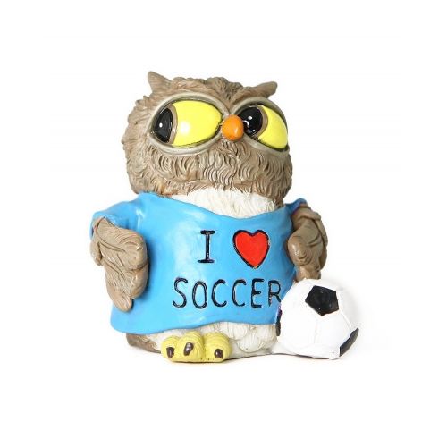 Dekofigur  Eule  I LOVE SOCCER