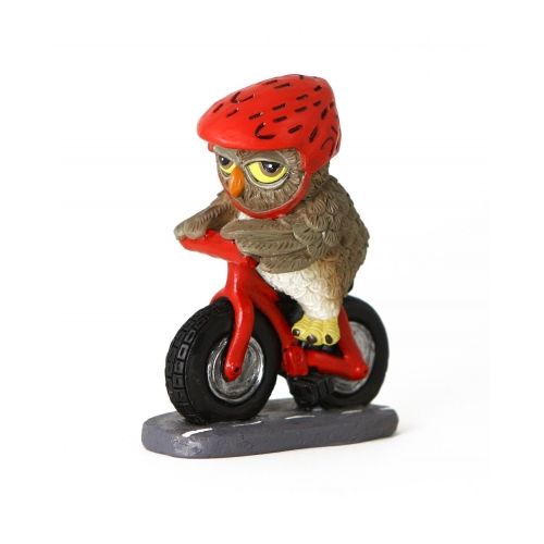 Dekofigur  Eule Rennradfahrer