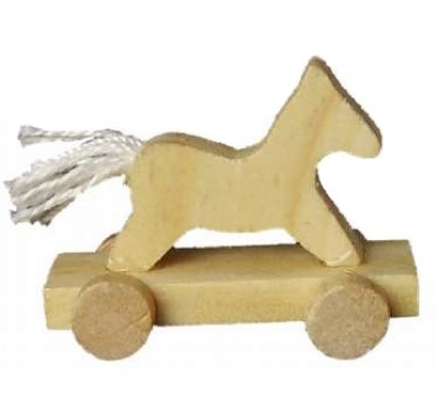 Deko Zieh - Tier Pferdchen 3 cm natur zum selber bemalen