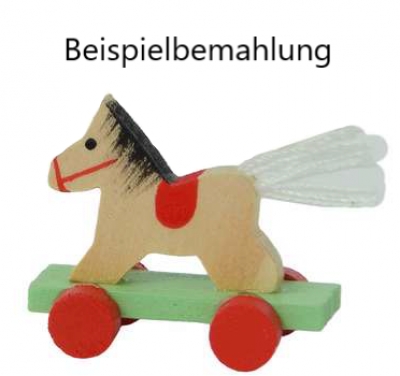 Deko Zieh - Tier Pferdchen 3 cm natur zum selber bemalen - 2