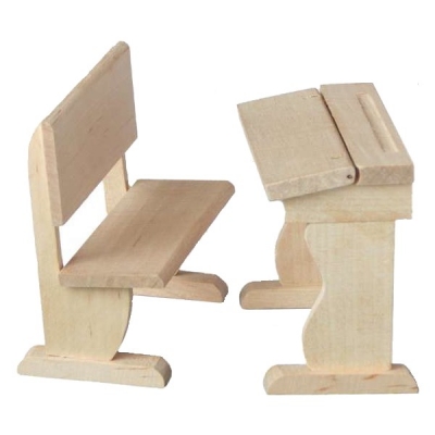 Schul-Bank & Schul-Pult natur