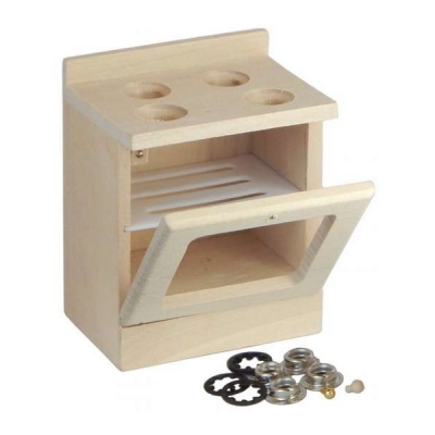 Herd 7cmLx5x8H natur mit losen Teilen:, Metallteile,Fensterfolie,Griffe z.Kleben