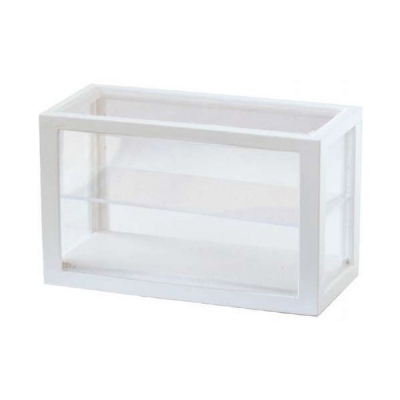 Vitrine mit Zwischenboden weiß lackiert 1:12