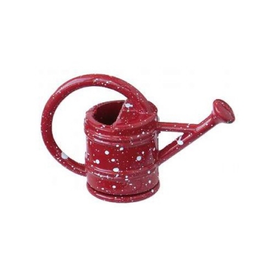 Gießkanne rot weiß gepunktet