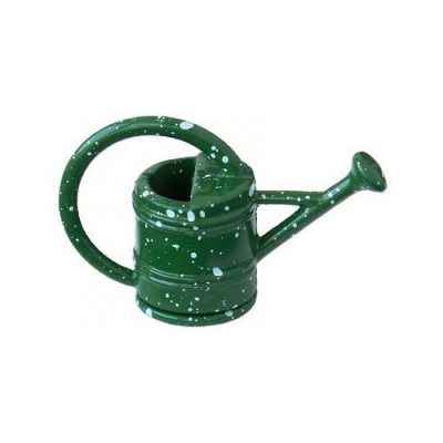 Gießkanne grün weiß gepunktet